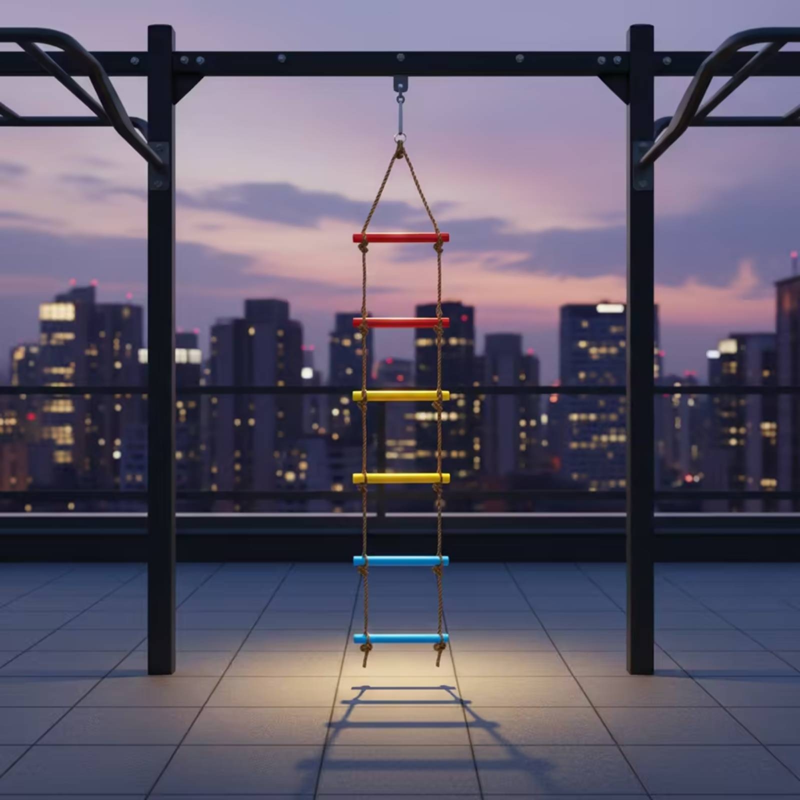 Rope Climb - 플라스틱 발판이 있는 등반용 로프 사다리,