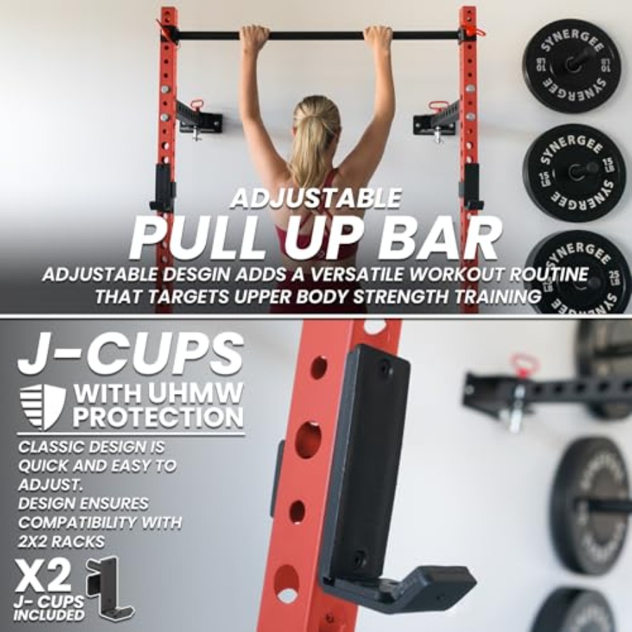 2200 시리즈 접이식 스쿼트 랙(J-컵 포함) 조절  - Pull Up Bar 리뷰 및 가격