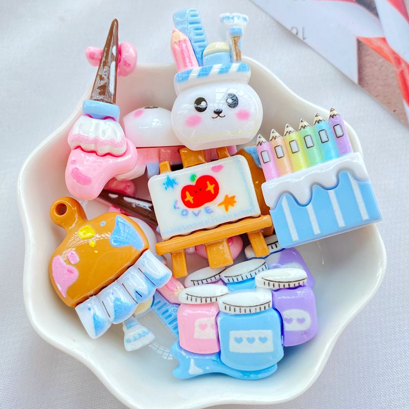 10Pcs 새로운 귀여운 수지 만화 코팅, 브러쉬 및  - Chalk Bag 리뷰 및 가격