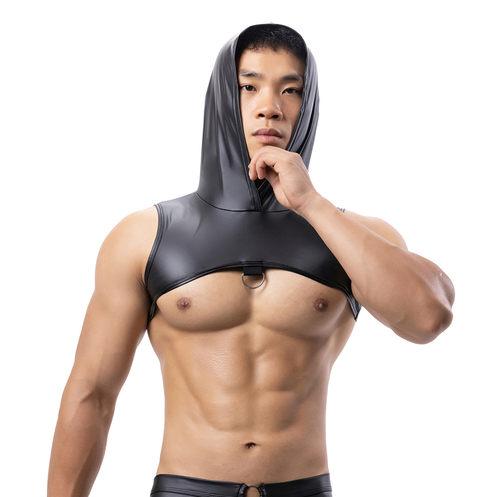 남성 가짜 가죽 후드 피트니스 탱크 탑 가슴 하네스 후 - Gymnastic Ring 리뷰 및 가격