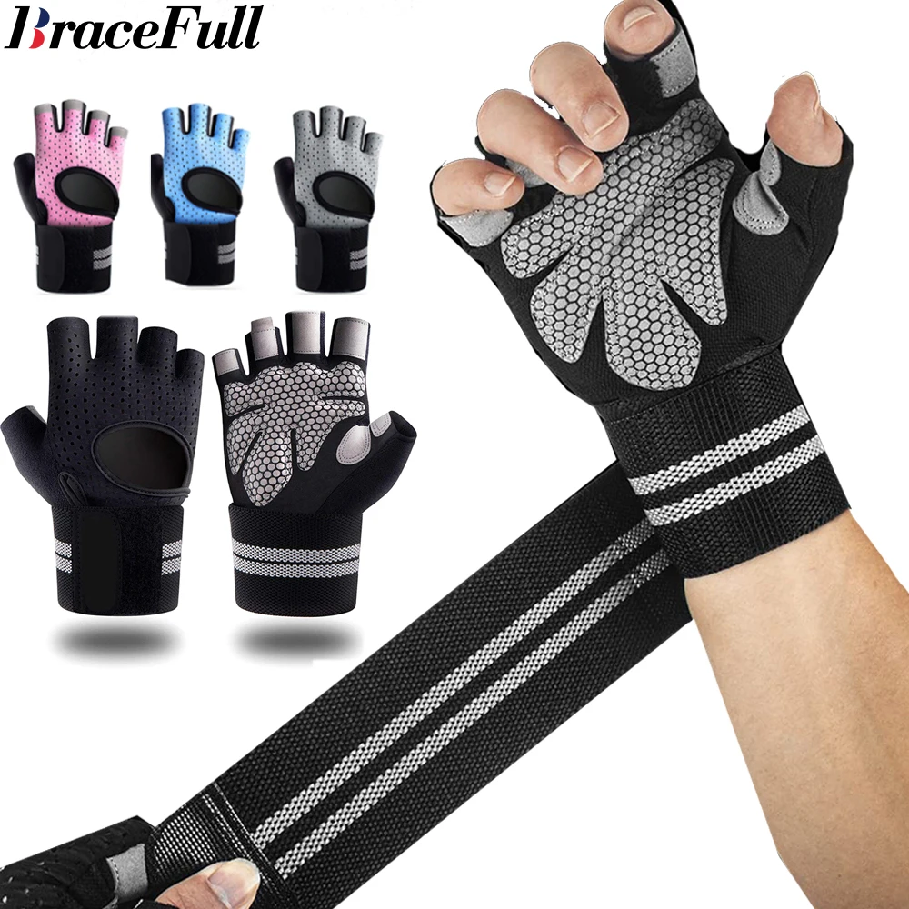 손목 랩 지지대 달린 하프 핑거 체육관 피트니스 장갑, - Weightlifting Gloves 리뷰 및 가격